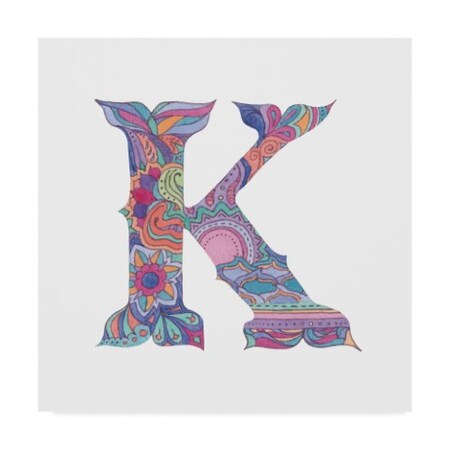 Trademark Fine Art Green Girl Canvas 'K' Canvas Art, 18x18 ALI35421-C1818GG